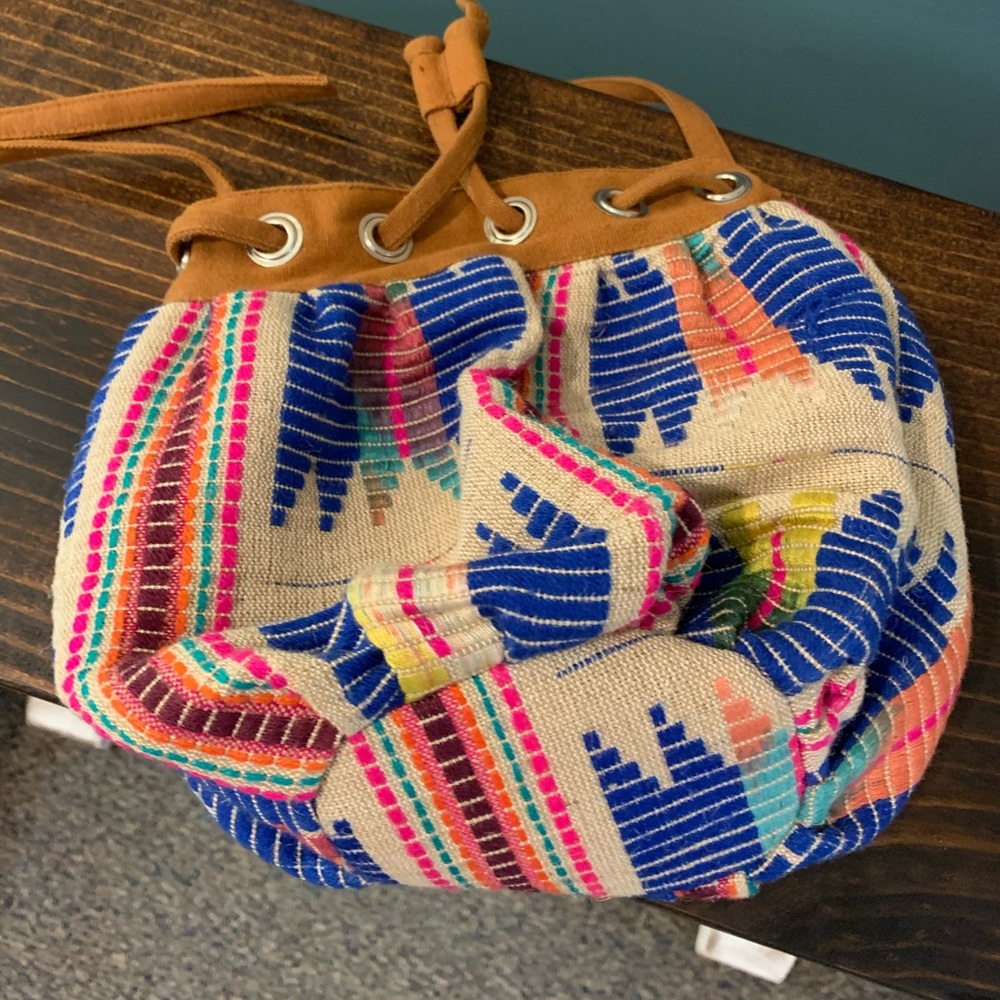 Multi colored crossbody hobo bag